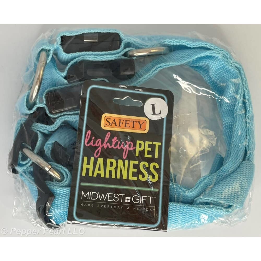 Pet Harness Safety LED Light UP Midwest Gift 4 Button CR2032 Batteries Blue